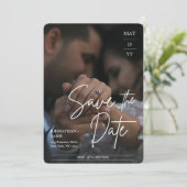 Moderne Elegante Foto Huwelijk Save The Date (Staand voorkant)