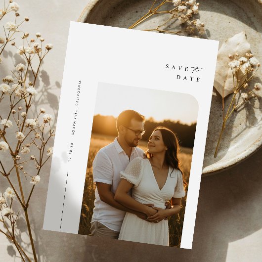 Moderne Elegante Foto Huwelijk Save The Date