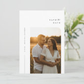 Moderne Elegante Foto Huwelijk Save The Date (Staand voorkant)