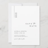 Moderne Elegante Foto Huwelijk Save The Date (Achterkant)