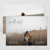 Moderne Elegante Foto Huwelijk Save The Date (Voorkant / Achterkant)