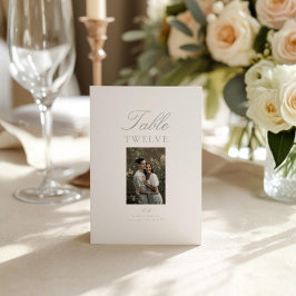 Moderne Elegante Foto Huwelijk Tafel Nummerkaart