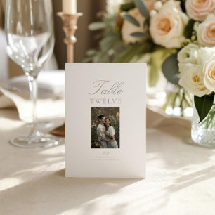 Moderne Elegante Foto Huwelijk Tafel Nummerkaart