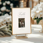 Moderne Elegante Foto Huwelijk Tafel Nummerkaart