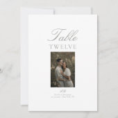 Moderne Elegante Foto Huwelijk Tafel Nummerkaart (Voorkant)