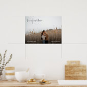 Moderne Elegante Foto Huwelijksbord Poster (Keuken)