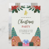 Moderne Elegante Foto Kerstvakantie Kaart (Voorkant / Achterkant)