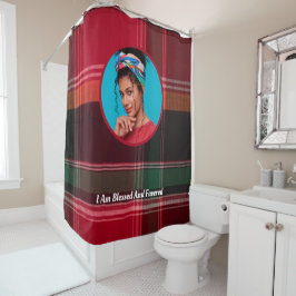 Moderne elegante foto Madras Plaid personaliseren Douchegordijn