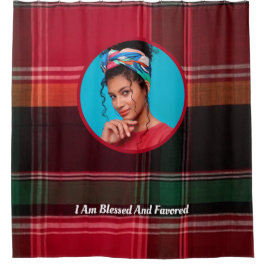 Moderne elegante foto Madras Plaid personaliseren Douchegordijn