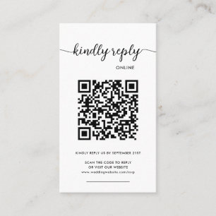 Moderne Elegante Foto Online QR Code RSVP Visitekaartje