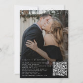 Moderne elegante foto QR CODE bruiloft Kaart (Achterkant)