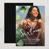Moderne elegante foto rustieke zoete 16 verjaardag kaart (Voorkant / Achterkant)