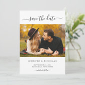 Moderne Elegante Foto Save The Date (Staand voorkant)