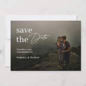 Moderne Elegante Foto Script Overlay Bruiloft Save The Date (Voorkant)
