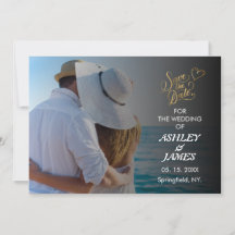 Moderne Elegante Foto Sla de Datum Goud Script