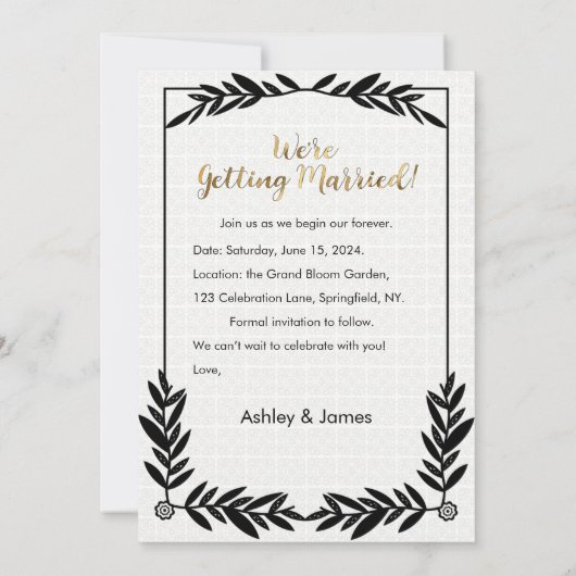 Moderne Elegante Foto Sla de Datum Goud Script Kaart (Achterkant)