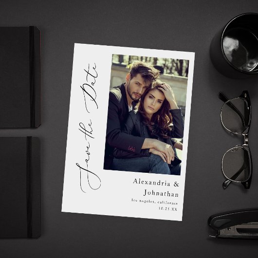 Moderne Elegante Foto Sla de Datum Uitnodiging