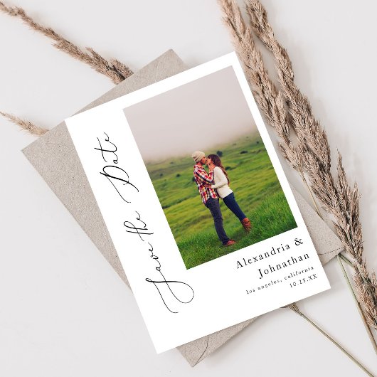 Moderne Elegante Foto Sla de Datum Uitnodiging