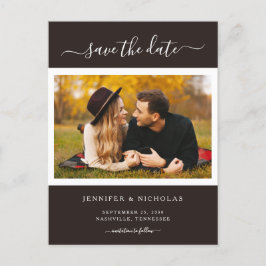 Moderne elegante foto slaat de datum op aankondigingskaart