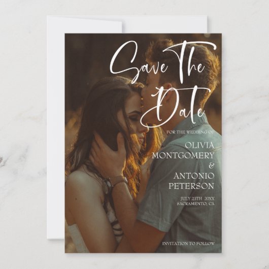 Moderne elegante foto slaat de datum op kaart (Voorkant)