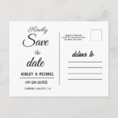 Moderne elegante foto slaat de datumkaart op briefkaart (Achterkant)