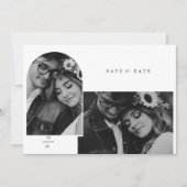 Moderne elegante foto tekst bruiloft Sla de datum Save The Date (Voorkant)