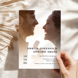 Moderne Elegante Foto Trouwklas Save the Date Kaart