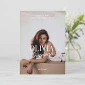 Moderne Elegante Foto Typography Script Grad Aankondiging (Staand voorkant)