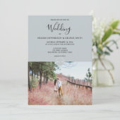 Moderne elegante foto van een roestvrij monogram W Kaart (Staand voorkant)