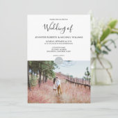 Moderne elegante foto van een roestvrij monogram W Kaart (Staand voorkant)