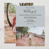 Moderne elegante foto van een roestvrij monogram W Kaart (Voorkant / Achterkant)