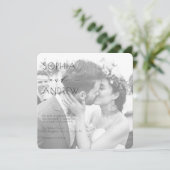 Moderne elegante foto van één wit huwelijk kaart (Staand voorkant)