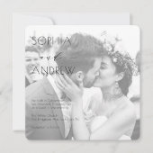Moderne elegante foto van één wit huwelijk kaart (Voorkant)