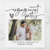 Moderne Elegante Foto Verlovingsfeest  Wijn Etiket (Enkel label)