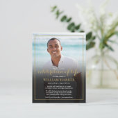 Moderne Elegante Foto Viering van het Leven Funera Aankondigingskaart (Staand voorkant)