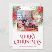 Moderne elegante foto Vrolijk Kerstfeest Feestdagenkaart (Voorkant)