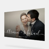Moderne Elegante Foto Welkom Naam Keepsake Wedding Acryl Bord (Hoek)