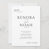 Moderne elegante FOTO zwart-wit bruiloft Kaart (Voorkant)