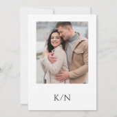 Moderne elegante FOTO zwart-wit bruiloft Kaart (Achterkant)