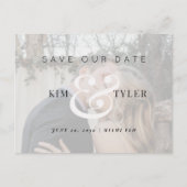 Moderne, elegante fotobruiloft bespaart de datum aankondigingskaart (Voorkant)