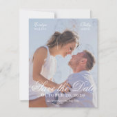 Moderne elegante fotobruiloft save the date (Voorkant)