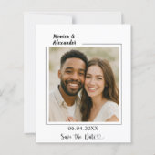 Moderne elegante fotobruiloft Save the Date kaart (Voorkant)