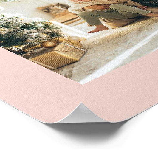 Moderne Elegante Fotocollage Blush Pink Keepsake Poster (Hoek)