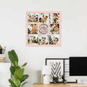 Moderne Elegante Fotocollage Blush Pink Keepsake Poster (Thuiskantoor)