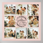 Moderne Elegante Fotocollage Blush Pink Keepsake Poster (Voorkant)