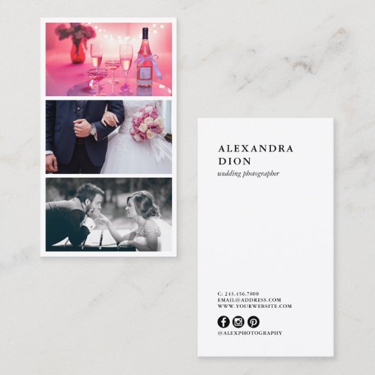 Moderne, elegante fotocollage fotograaf visitekaartje (Voorkant / Achterkant)