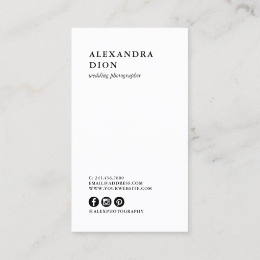 Moderne, elegante fotocollage fotograaf visitekaartje (Achterkant)