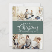 Moderne Elegante Fotocollage Kerstgroet Feestdagenkaart (Voorkant)