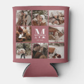 Moderne Elegante Fotocollage Monogrammed Keepsake Blikjeskoeler (Voorkant)