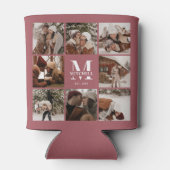 Moderne Elegante Fotocollage Monogrammed Keepsake Blikjeskoeler (Achterkant)